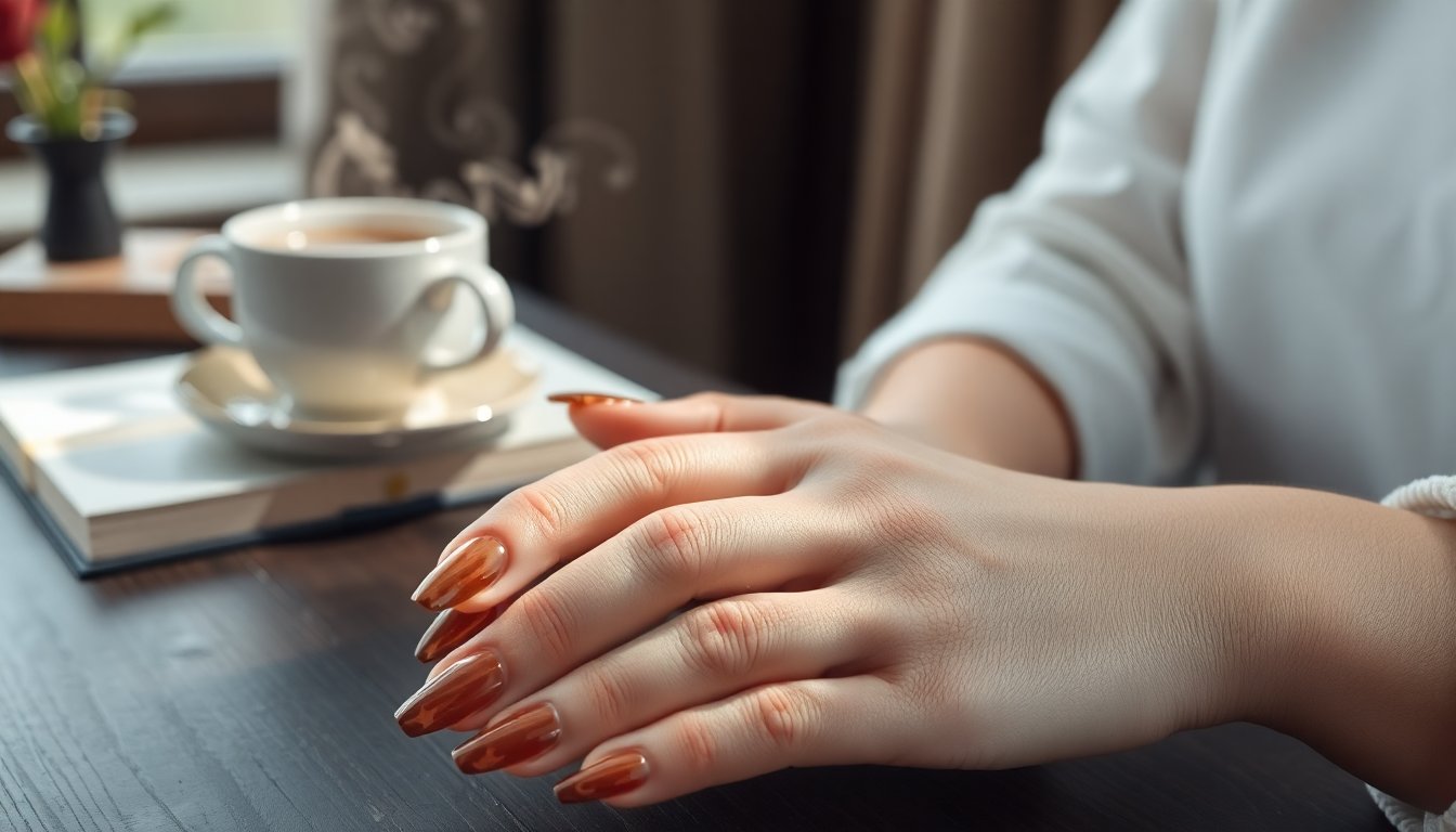 Unghie in Vetro Marrone: La Tendenza Invernale Imperdibile