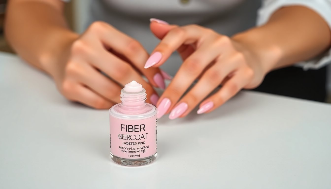 fiber coat gel frosted pink rinforzo e brillantezza per le unghie 1772115606